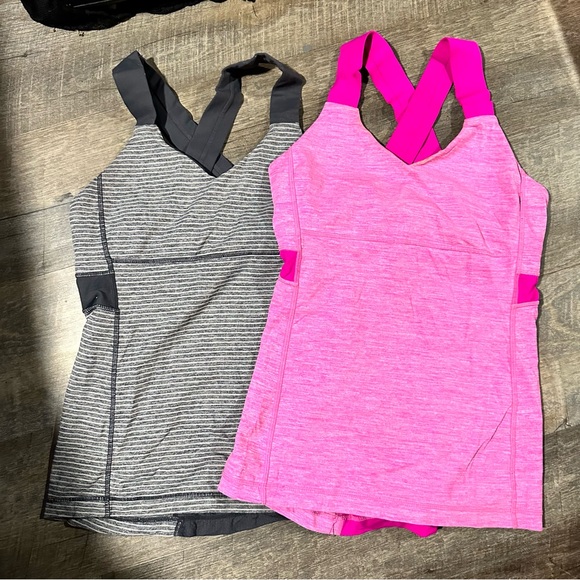 Bundle of two Lululemon workout tank tops with built-in bra size 8 - Picture 1 of 5